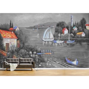 Tapet Premium Canvas - Pictura barci pe lac