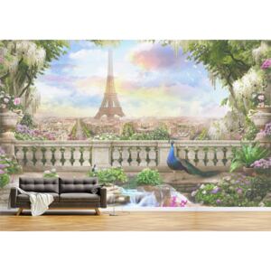 Tapet Premium Canvas - Turnul Eiffel vazut din balcon