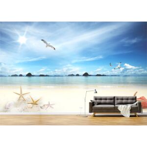 Tapet Premium Canvas - Plaja si stele de mare