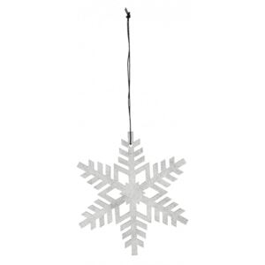 Decoratiune suspendabila alba/gri argintiu din placaj Snowflake Nordal