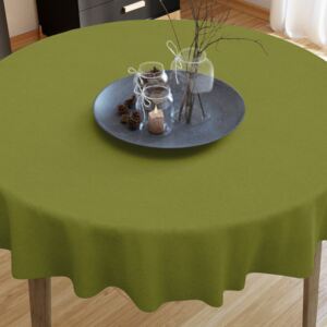 Goldea față de masă decorativă loneta - măslin - rotundă Ø 130 cm