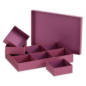 Cutie cu capac si 6 compartimente rosie din carton Lines Unimasa