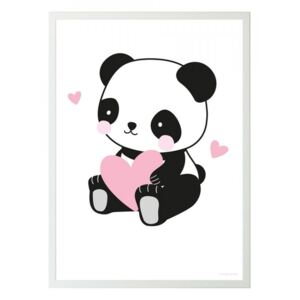 Poster multicolor din hartie 50x70 cm Panda Love A Little Lovely Company