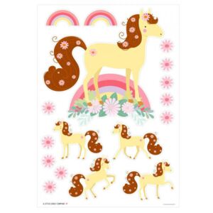 Set 28 stickere pentru perete multicolore din vinil Horse A Little Lovely Company