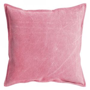 Perna decorativa patrata roz din bumbac 60x60 cm Marple Ixia