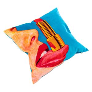Perna decorativa patrata multicolora din poliester 50x50 cm Tongue Toiletpaper Seletti