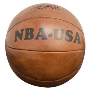 Minge decorativa maro din piele 25 cm Basketball Versmissen