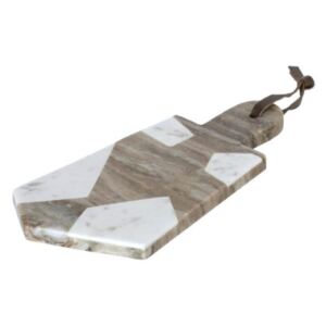 Tocator alb/gri din marmura 13x30 cm Vanina Kave Home