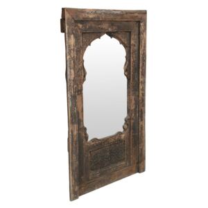 Oglinda dreptunghiulara maro din lemn si sticla 96x157 cm Arch Patina Raw Materials