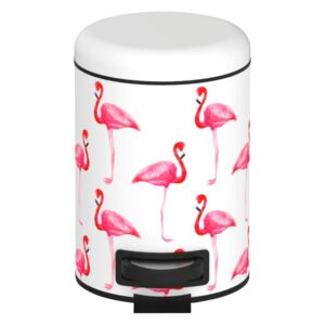 Coș de gunoi cu pedală Wenko Flamingo, 3 l, alb