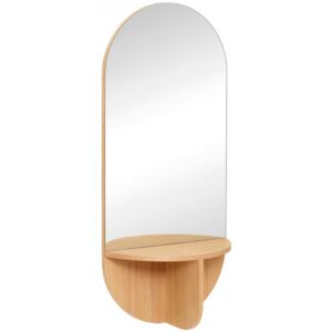 Oglinda ovala maro din lemn de stejar 55x120 cm Jane Hubsch