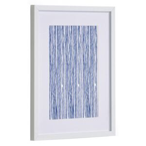 Tablou alb/albastru din canvas si MDF 30x40 cm Kuma Lines Kave Home
