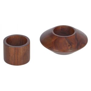 Set 2 inele pentru servetele maro din lemn de mahon Tamar Kave Home