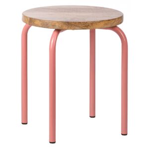 Set 2 scaunele maro/roz din lemn de mango si metal Circle Kids Depot