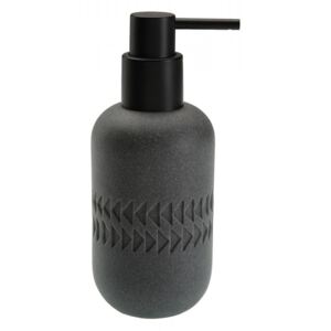 Dispenser sapun lichid gri/negru din plastic si rasina 6x17 cm Kozi Versa Home