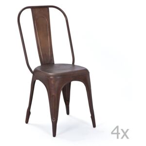 Set 4 scaune metalice Interlink Aix, maro