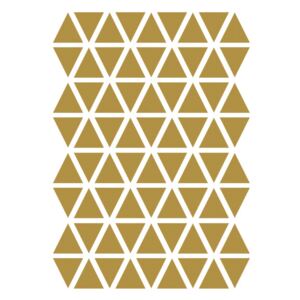 Sticker pentru perete maro alama din vinil Mini Triangles Ferm Living
