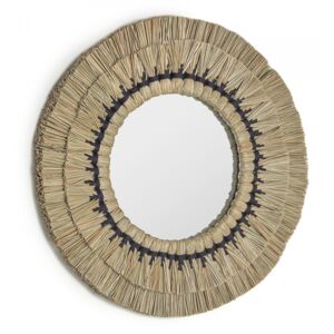 Oglinda rotunda maro din iarba si fier 60 cm Akila Kave Home