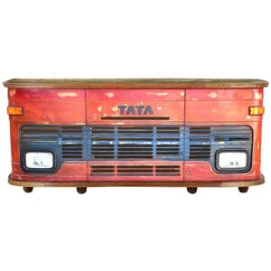 Bufet inferior rosu/maro din metal si lemn 253 cm Truck Counter Sit Moebel