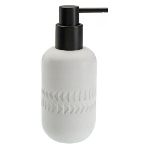 Dispenser sapun lichid alb/negru din plastic si rasina 6x17 cm Kozi Versa Home