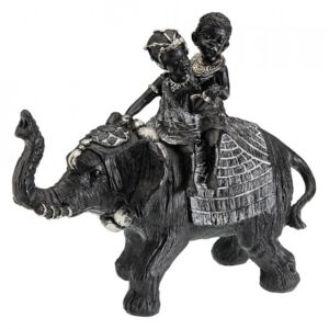 Decoratiune neagra/gri din rasina 24 cm Elephantis Alko Versa Home