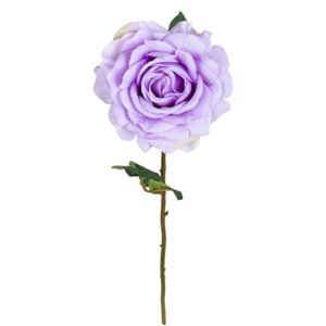Set 24 flori artificiale mov/verzi din plastic si hartie 57 cm Rose Lilac Richmond Interiors