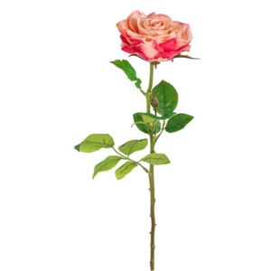 Set 18 flori artificiale rosii/verzi din plastic si metal 66 cm Roses Richmond Interiors
