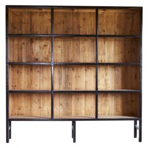 Biblioteca neagra/maro din lemn 230 cm Bellport Large LifeStyle Home Collection
