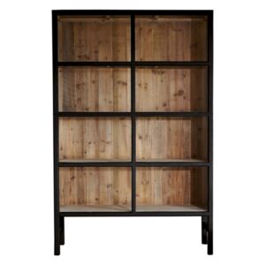 Biblioteca neagra/maro din lemn 230 cm Bellport LifeStyle Home Collection