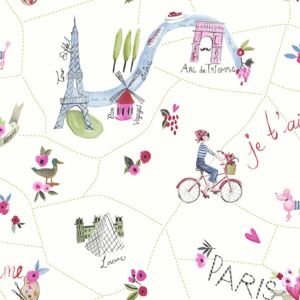 Arthouse Tapet - Paris with Love Paris with Love White Multi