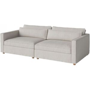 Canapea gri alb din textil si lemn 242 cm Aya Bolia