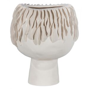 Vaza alb antic din ceramica 22 cm Seaweed Be Pure Home