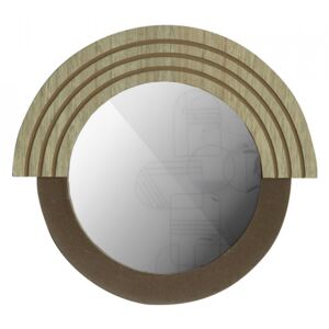 Oglinda rotunda maro din MDF 33 cm Hailey Woood