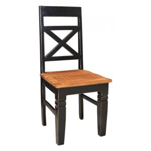 Set 2 scaune dining negre/maro din lemn de mango Corsica Sit Moebel