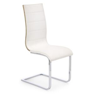 K104 scaun piele ecologică alb/stejar sonoma