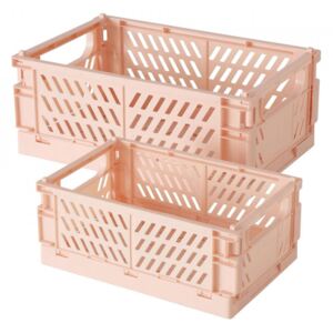 Set 2 cutii roz din plastic Malmo Boltze