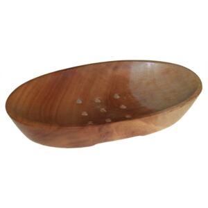 Sapuniera ovala, lemn de Mahon, 14 x 6.5 cm