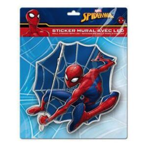 Sticker de perete cu led Spiderman SunCity, 20 x 20 cm
