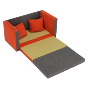 Canapea extensibilă, portocaliu/gri, KATARINA NEW