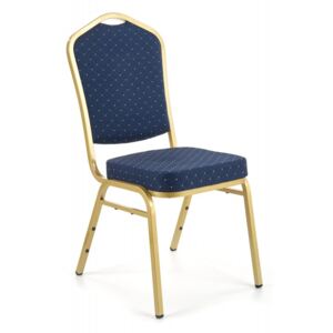 K66 scaun albastru/auriu