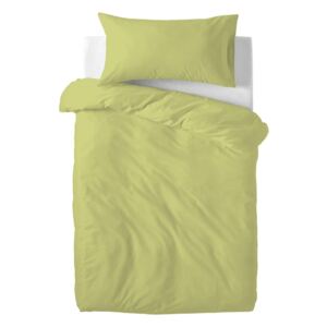 Lenjerie de pat din bumbac pentru copii Happy Friday Basic, 100 x 120 cm, verde
