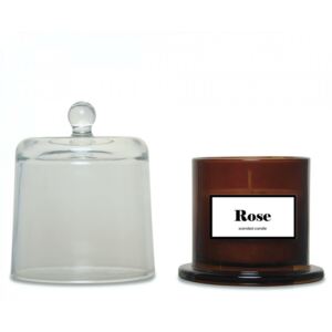 Lumanare parfumata cu suport maro chihlimbar/transparent din sticla 13 cm Rose Opjet Paris