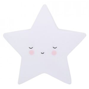 Veioza alba din PVC cu LED 13 cm Sleeping Star A Little Lovely Company