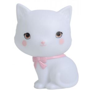 Veioza alba din PVC cu LED 14 cm Kitty A Little Lovely Company