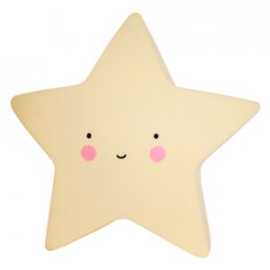 Veioza galbena din PVC cu LED 13 cm Star A Little Lovely Company