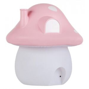 Lampa de veghe roz/alba din PVC cu LED 19 cm Mushroom A Little Lovely Company