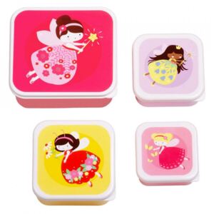 Set 4 cutii pentru pranz multicolore din polietilena Fairy A Little Lovely Company