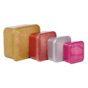 Set 4 cutii pentru pranz multicolore din polietilena Blush A Little Lovely Company