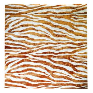 Covor portocaliu/alb din lana 300x300 cm Zebra Van Roon Living