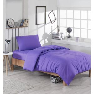 Lenjerie de pat și cearșaf Paint Violet, 140 x 200 cm